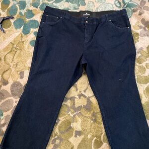 Woman Within Wide Leg Jeans 36W Tummy Control Dark Wash Plus Size Denim NWOT